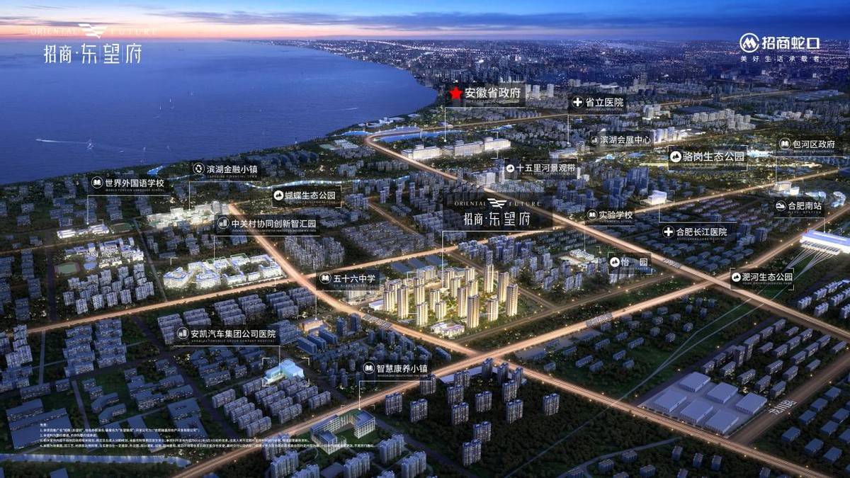 招商东望府项目区位示意图招商东望府作为合肥招商5年迭代高端作品,既