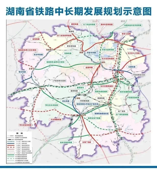 湖南省高铁最新规划图图片