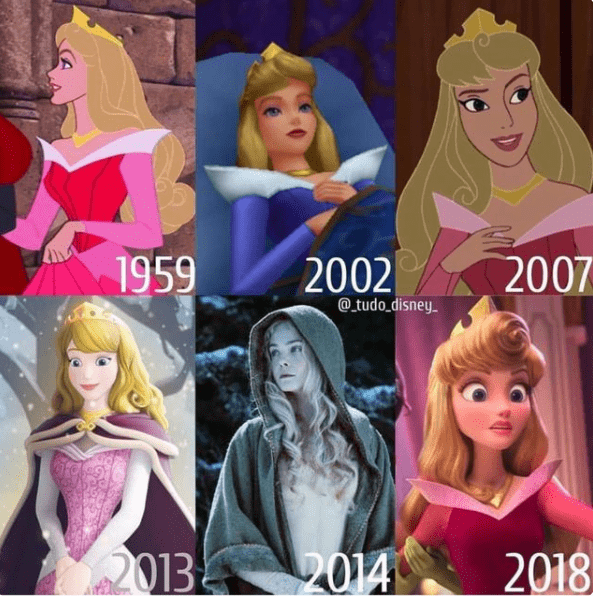 图片[4]-网友分享迪士尼公主历年造型变化，艾莎日渐严肃，木兰扮相多变-魔性次元