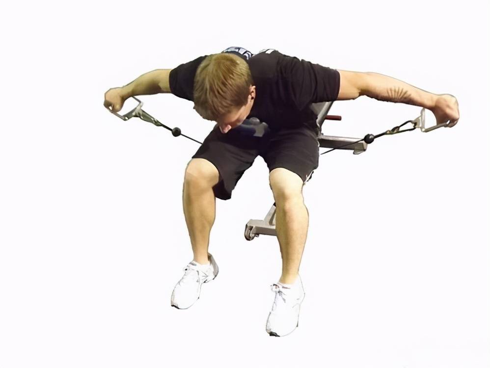 拉力器俯身侧平举