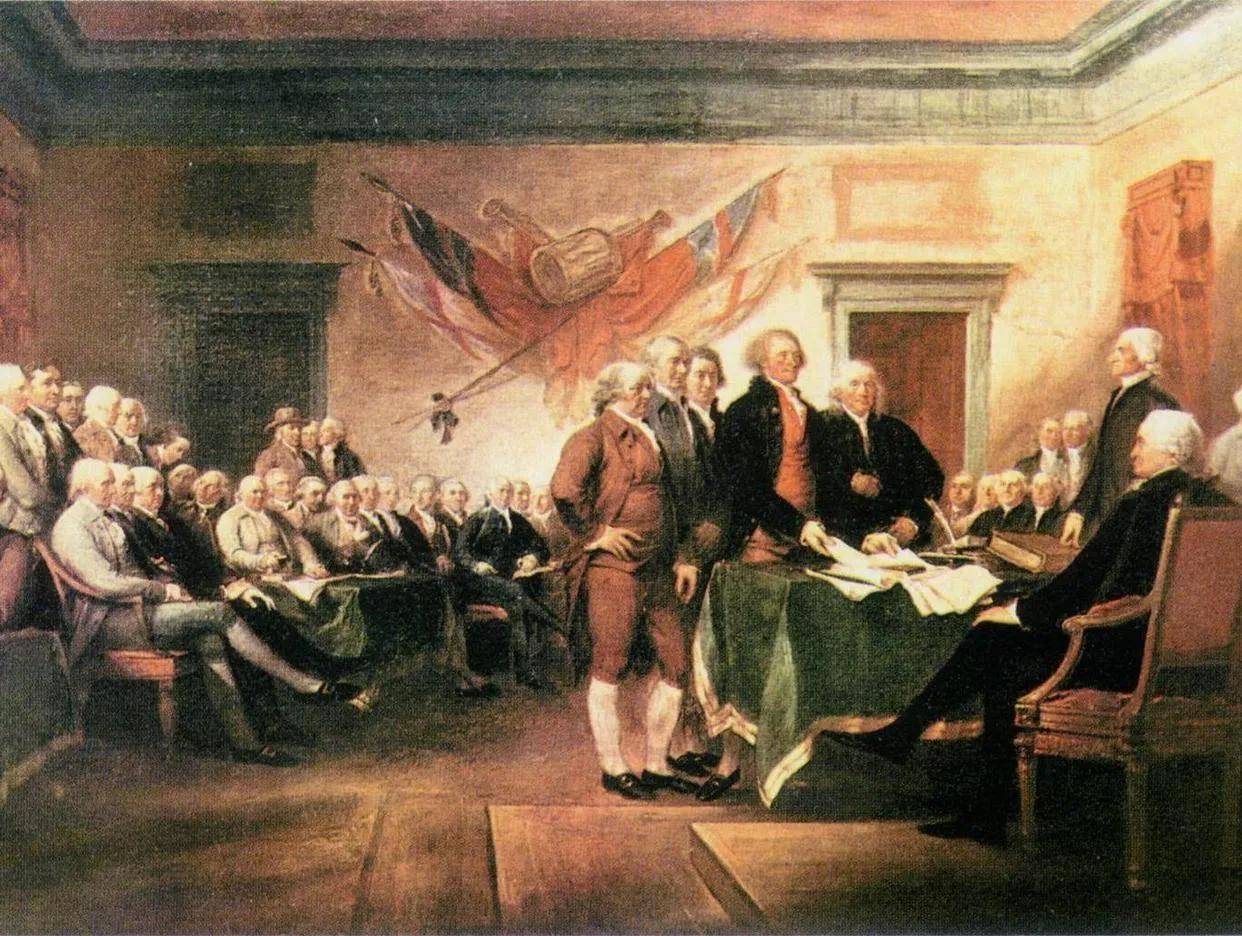 《独立宣言》,用非常坚定的语气宣告美国正式成立