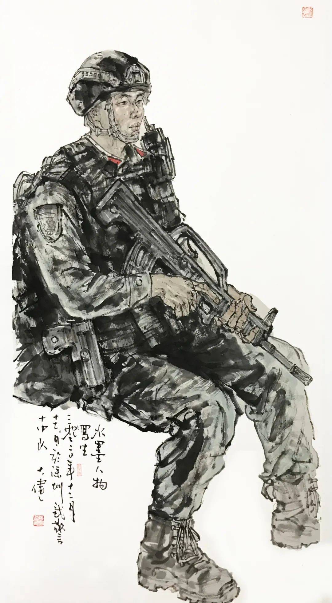 写生战士之一 136x69cm幸福家人 200x125cm转场 200x125cm雏鹰展翅待