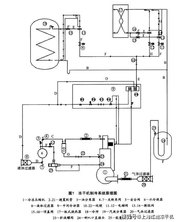 真空冻干机制冷系统原理图