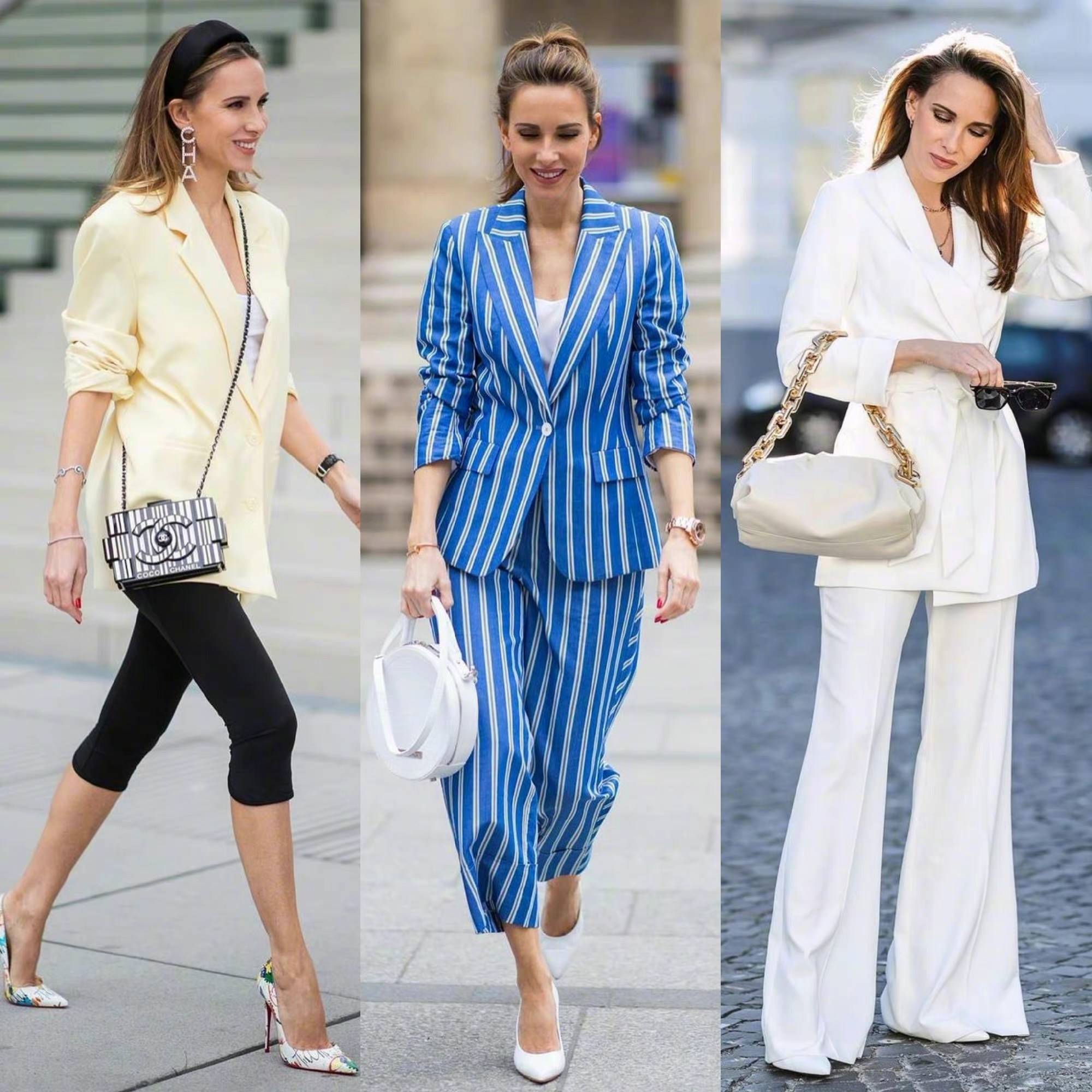 摩登时尚女人的穿搭模板:春天学她们这么穿!简约又很高级