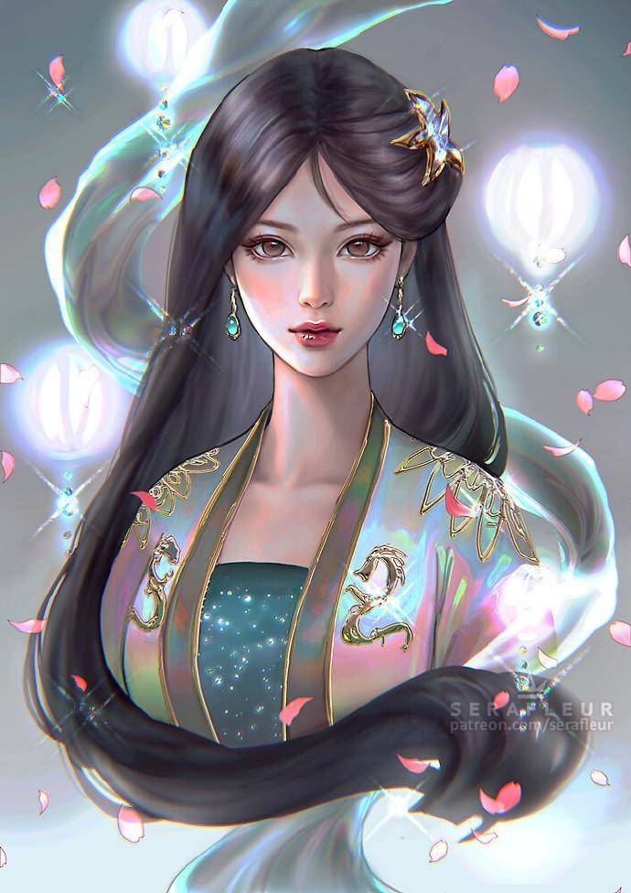 华丽画风下艾莎女王身上穿的礼服裙闪闪发光,整体造型都是银灰色的