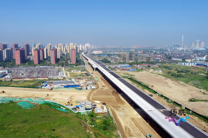 最后一联扬州万福快速路完成全部主体工程施工任务