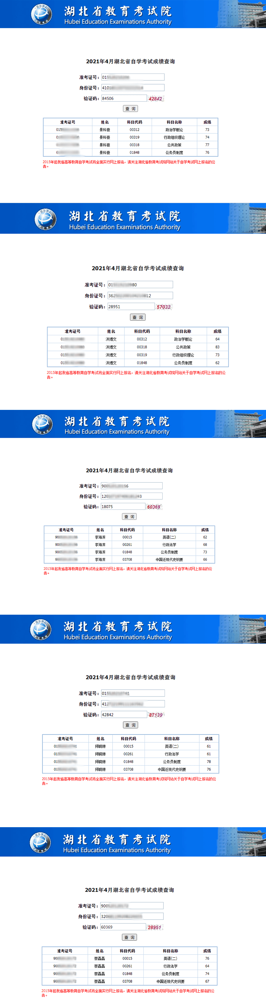 四月自考成绩出炉优秀学员部分成绩展示