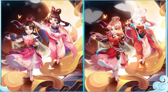 幻羽后的花间梦烬染,衣服的主色调则变为了大红色,高贵气质尽显!