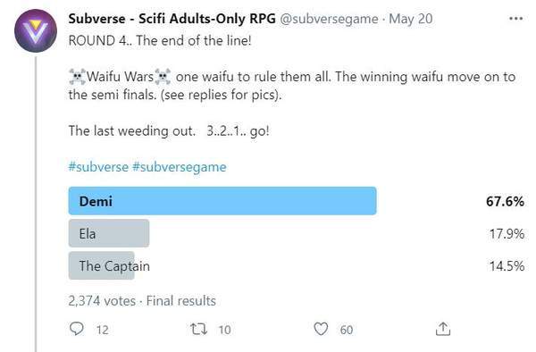角色|《Subverse》官方票选最爱“老婆” DEMI等晋级4强