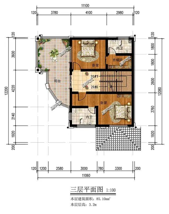 376米品牌:建房說小宅基地別墅圖紙5別墅圖紙編號:jf20622,主體毛