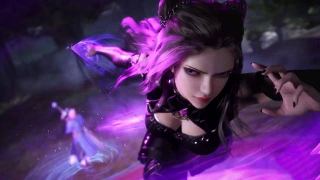 原创斗罗大陆朱竹清与剑斗罗切磋移动速度太快尽显凶猛身材