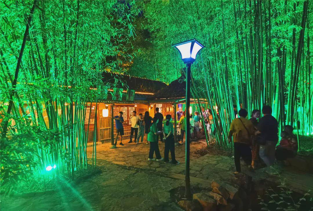 景区内每天人流如织,呈现出热闹的"烟火气"…初夏的日子,竹泉村的夜景