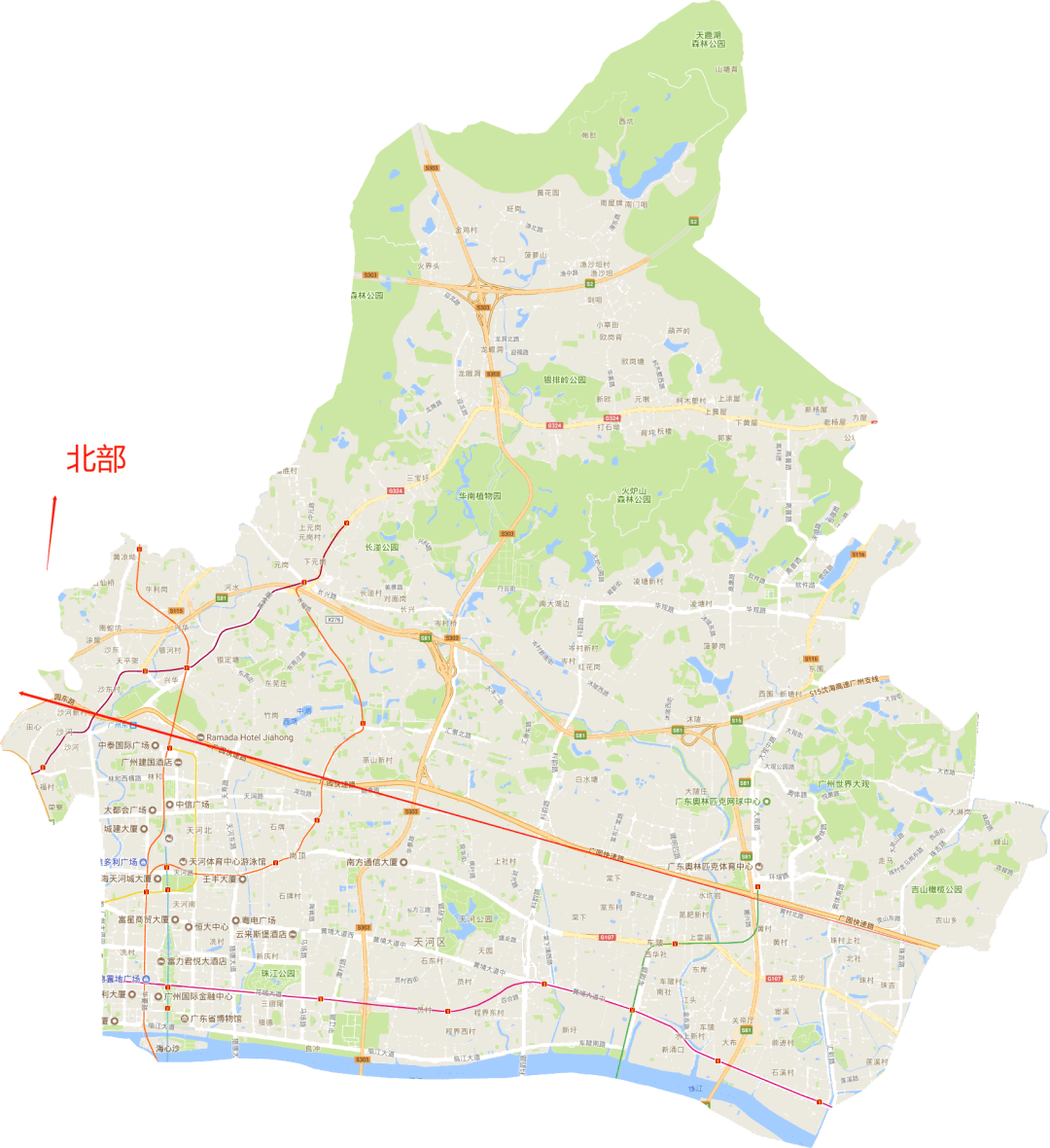 广州市天河区详细地图图片