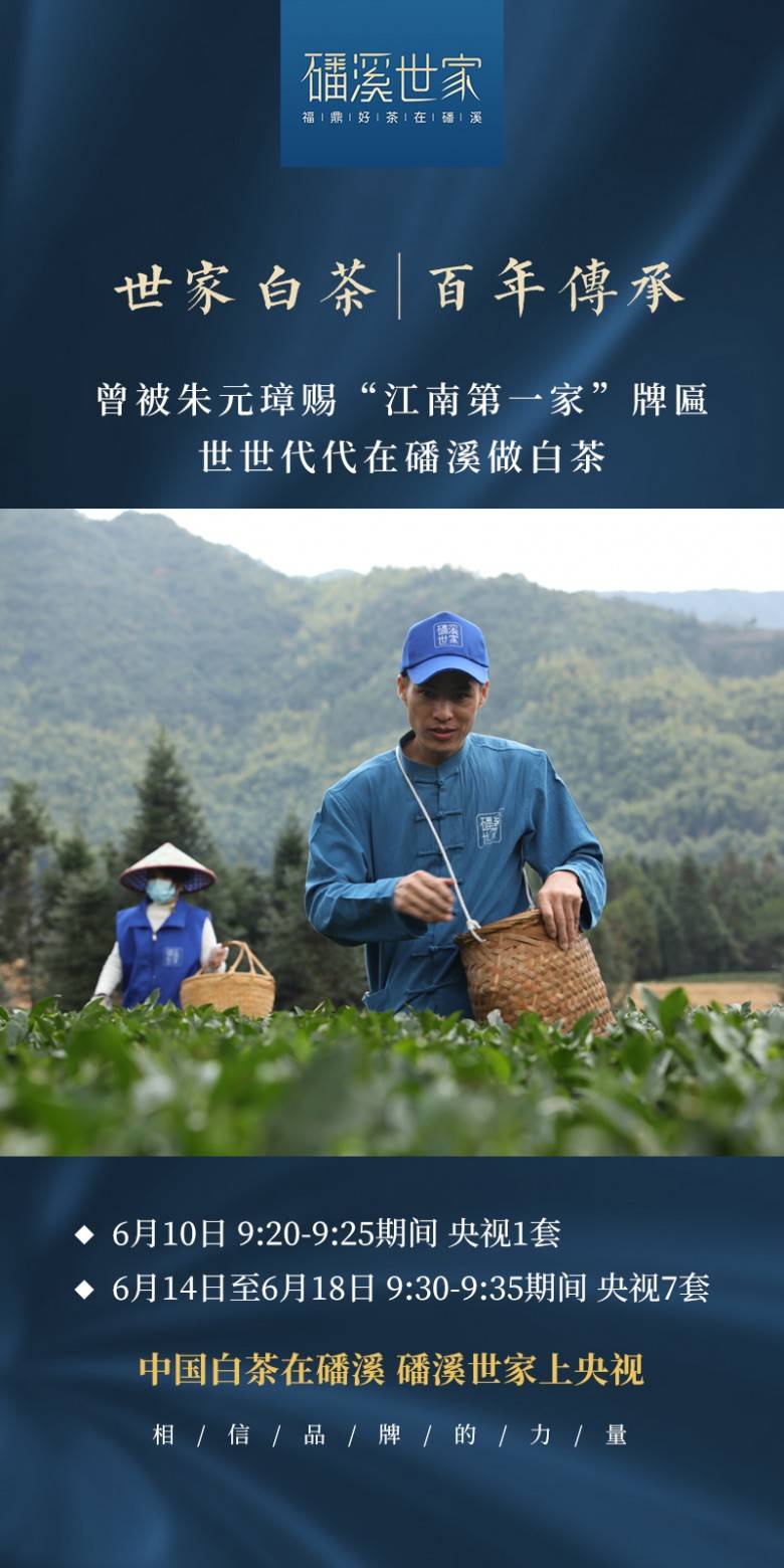 白茶名企磻溪世家荣登央视1套和7套,开启品牌走向世界的重要一步