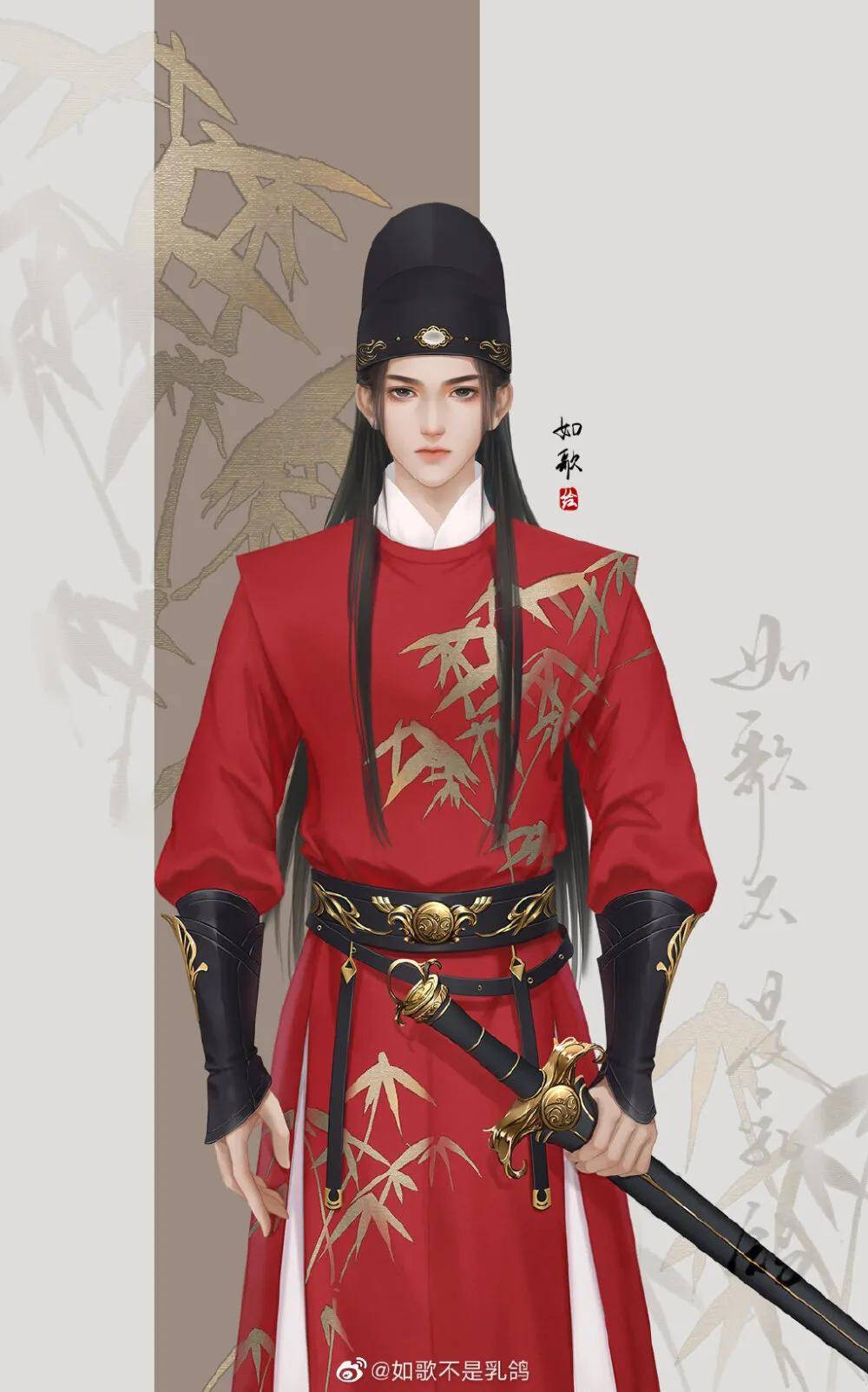 贼好看的古风红衣小哥哥壁纸