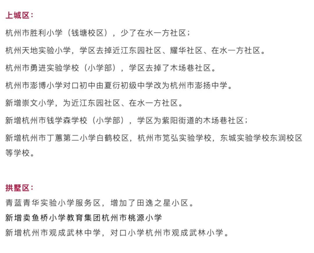 杭州学区排行_重磅!2021年杭州学区划分5大变化!附最新完整学区名单
