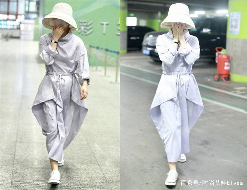 赵丽颖|赵丽颖产后机场首秀，穿3千6衬衣配3780半裙，戴渔夫帽美得认不出