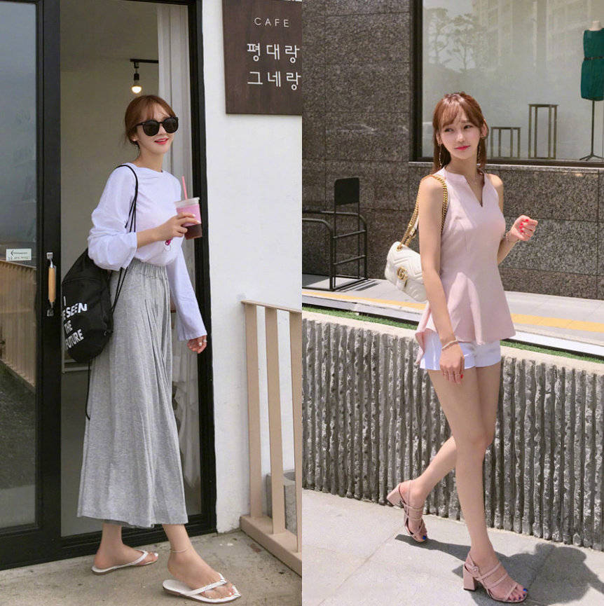 显得|略带“轻熟感”夏末气质穿搭LOOK穿搭,格子衬衫搭半身裙,真漂亮