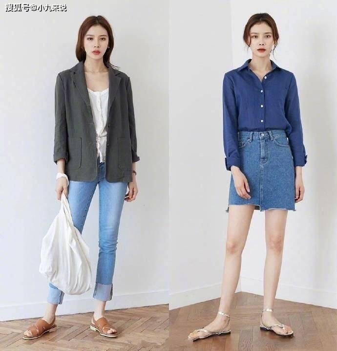 颜色|155cm穿搭成小高个，T恤衬衫阔腿裤+连衣裙，清爽显瘦又显高