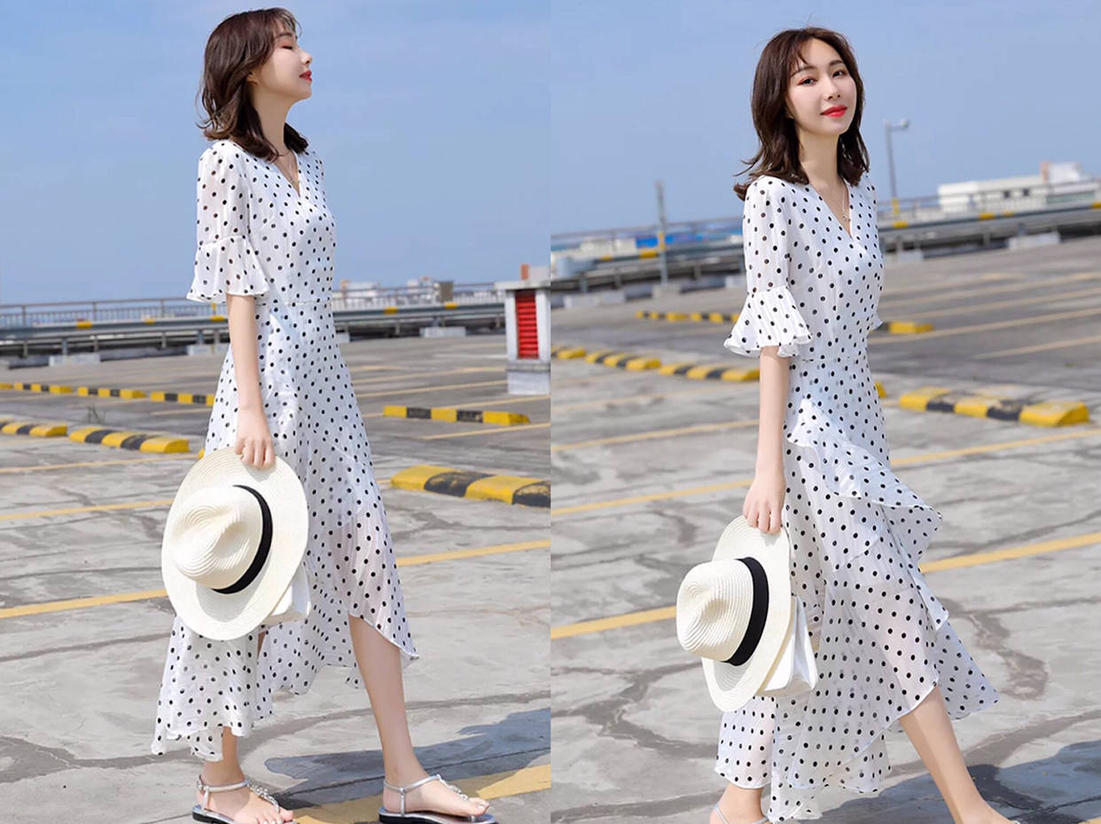 锁骨|今年最火的4条“茶歇裙”，款款都超显瘦，你穿上了吗？