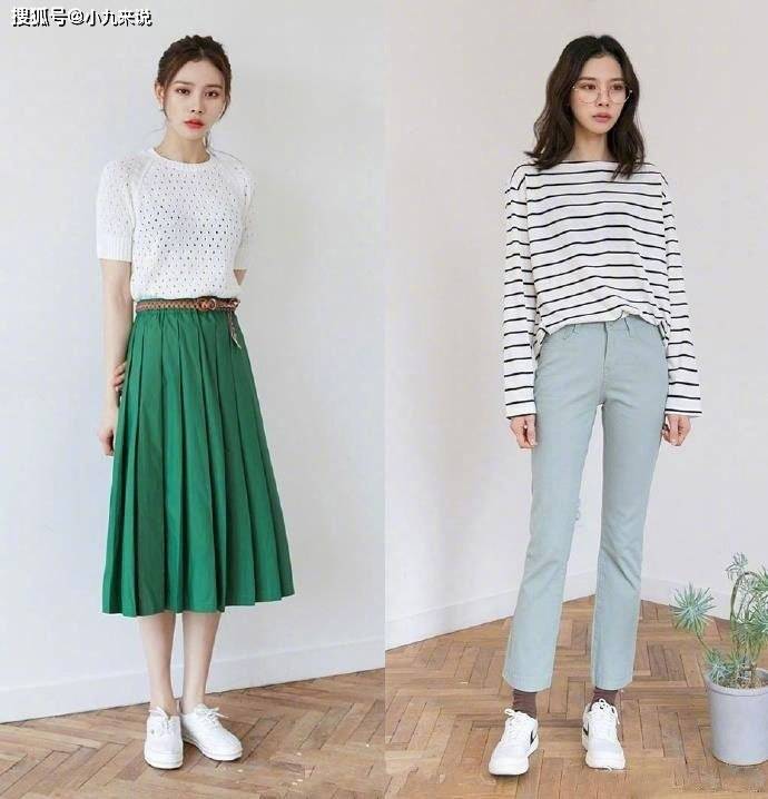 颜色|155cm穿搭成小高个，T恤衬衫阔腿裤+连衣裙，清爽显瘦又显高