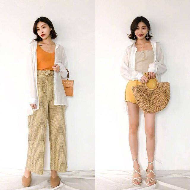 高跟鞋|小个子夏季穿搭，衬衫搭配牛仔裤短裙超实用，气质提升一个档次