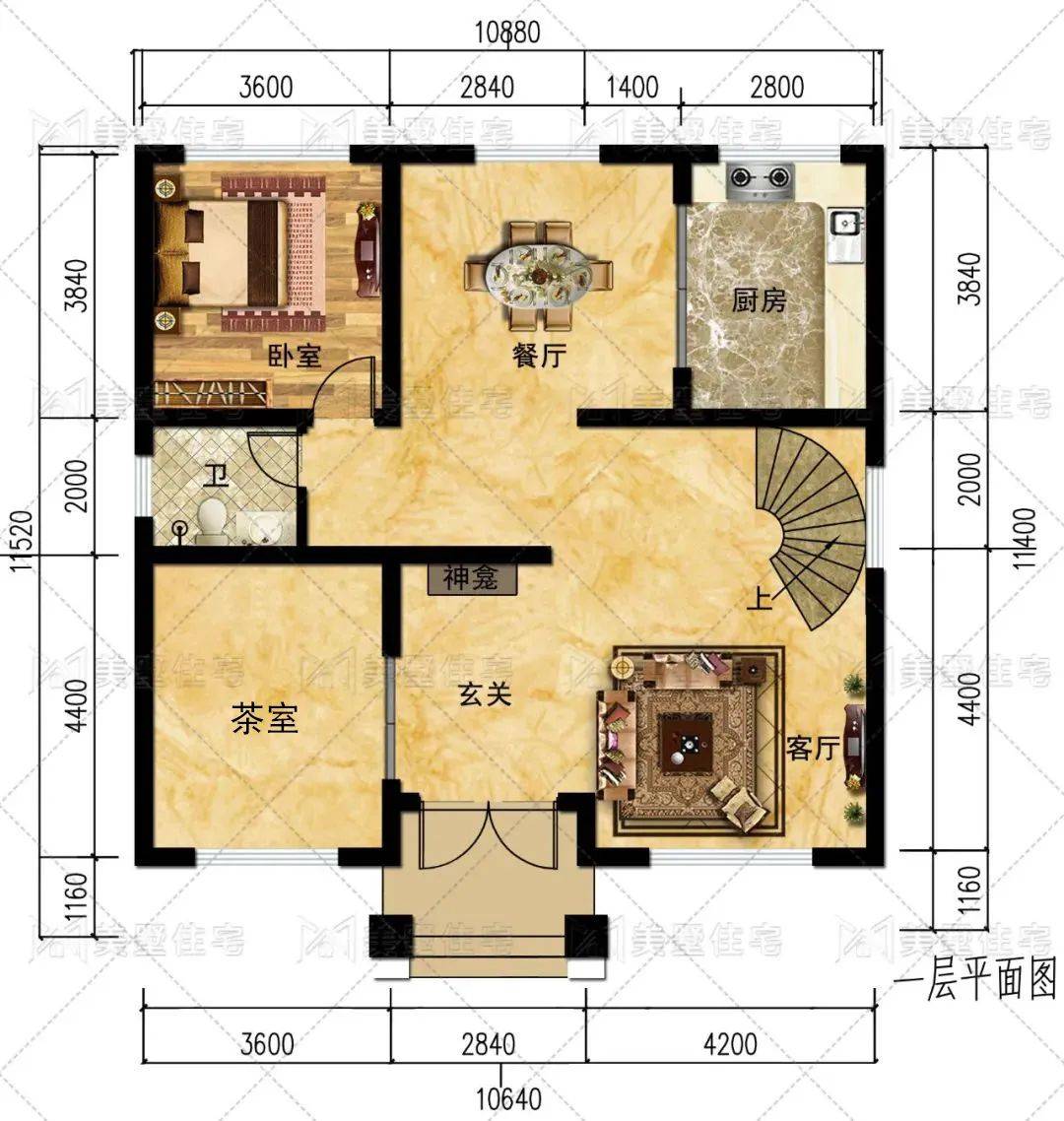 阳台|占地118平米简欧别墅，3厅6卧+超大影音室+16㎡茶室，39万就能解锁！