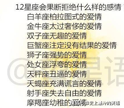 白羊座柏拉圖式的愛情 金牛座太過奢侈的愛情 雙子座無趣的愛情 巨蟹