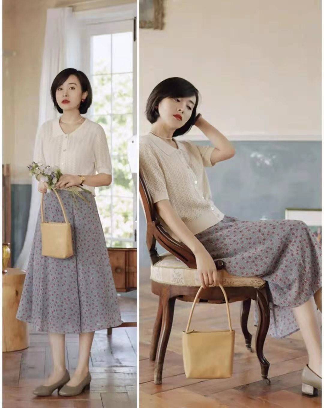 夏天|夏天怎么能少了碎花裙?这么穿不装嫩,40岁的女人照着穿就好