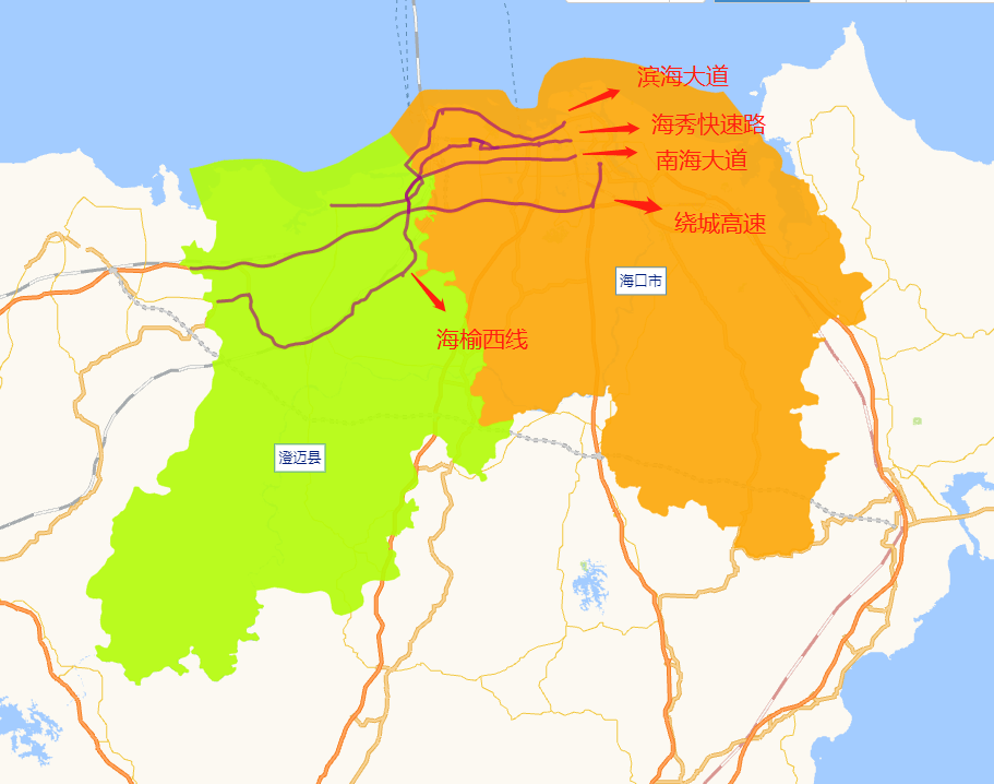 現如今,環島高鐵,海口繞城高速,海秀快速路通車後,澄邁與海口的聯繫