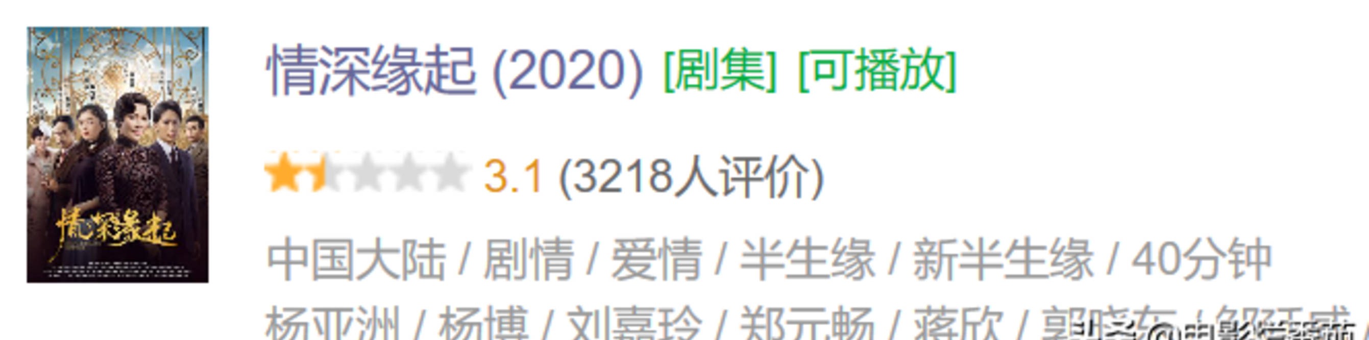 评分|2020年度十大烂剧，最高的4.4分，最低的只有2.5分？