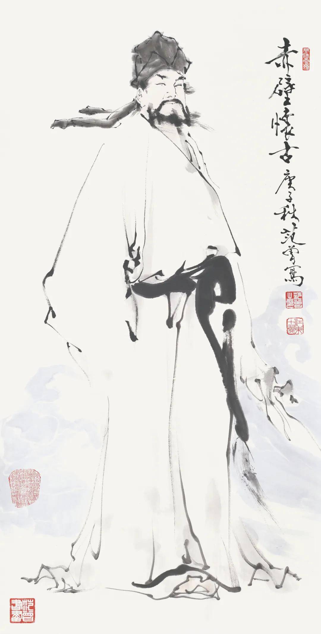 中国美術 肉筆保証 紙本 范曾 (観音画) 肉筆保證 現代中国画家