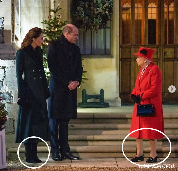 凯特威廉|94岁英女王太抗冻！5度气温穿不御寒的丝袜，红大衣配光腿太可爱