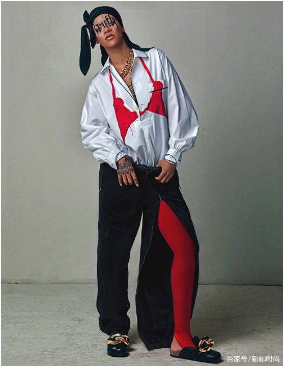 样式|蕾哈娜果然豁得出去，穿男装也就算了，这裤子一言难尽