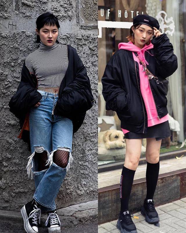 飞行员|飞行员夹克这样的搭配，轻松get韩国小姐姐的时尚范，高阶又帅酷