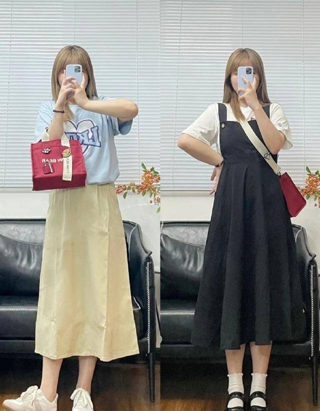 整体|阿娇穿黑色T恤配长裤，很好地隐藏了自己的肥肉，气质美得出尘