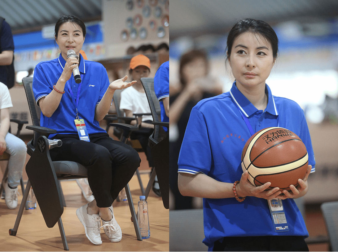 一身|郭晶晶这服装虽没什么亮点,但红配蓝好抢镜,一身气质遮都遮不住