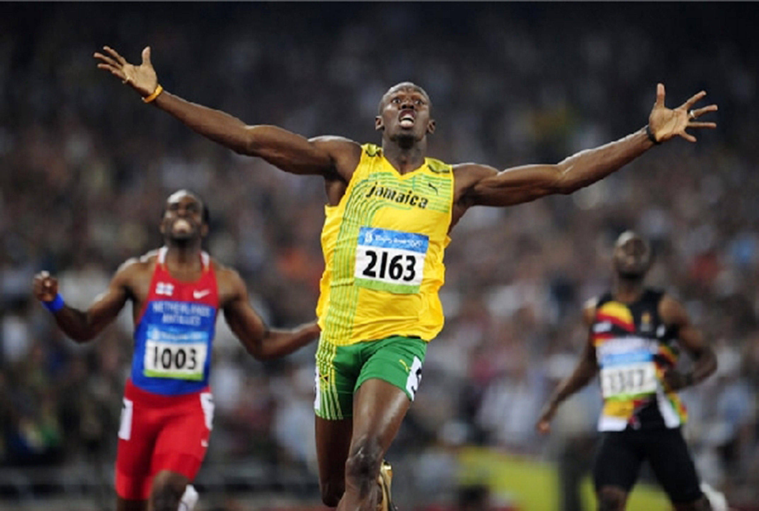 北京奥运牙买加队力压博尔特领衔的美国队夺冠