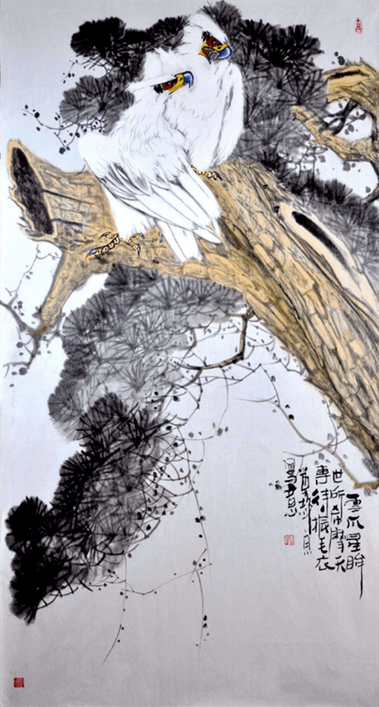 作品欣赏郑志宗先生与李苦禅儿子李燕先生在李苦禅纪念