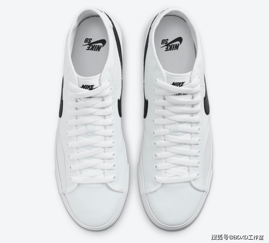 帆布鞋|简约白黑！全新Nike SB Blazer Court Mid首度曝光！