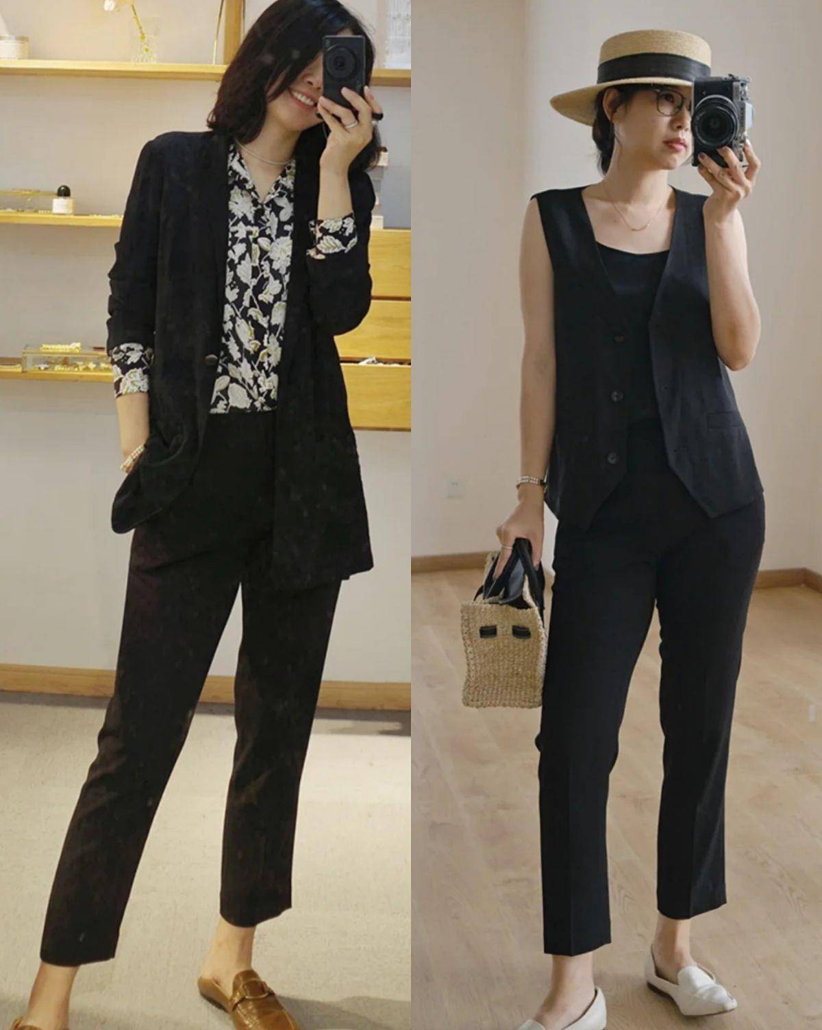 颜色|这才是中年女性该有的打扮,九分裤+平底鞋,显瘦舒适又知性