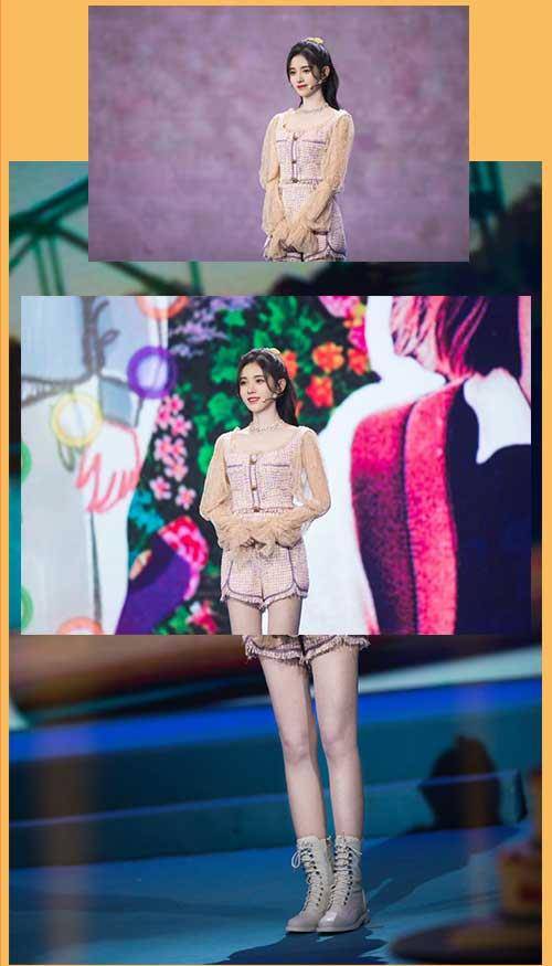 鞠婧祎|鞠婧祎美得有点过分了！黑色波点吊带搭配开叉裙动感迷人，美炸了