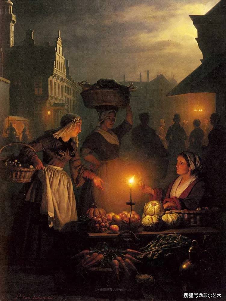 因他画的烛光而大放异彩的荷兰画家彼得范申德尔油画作品欣赏
