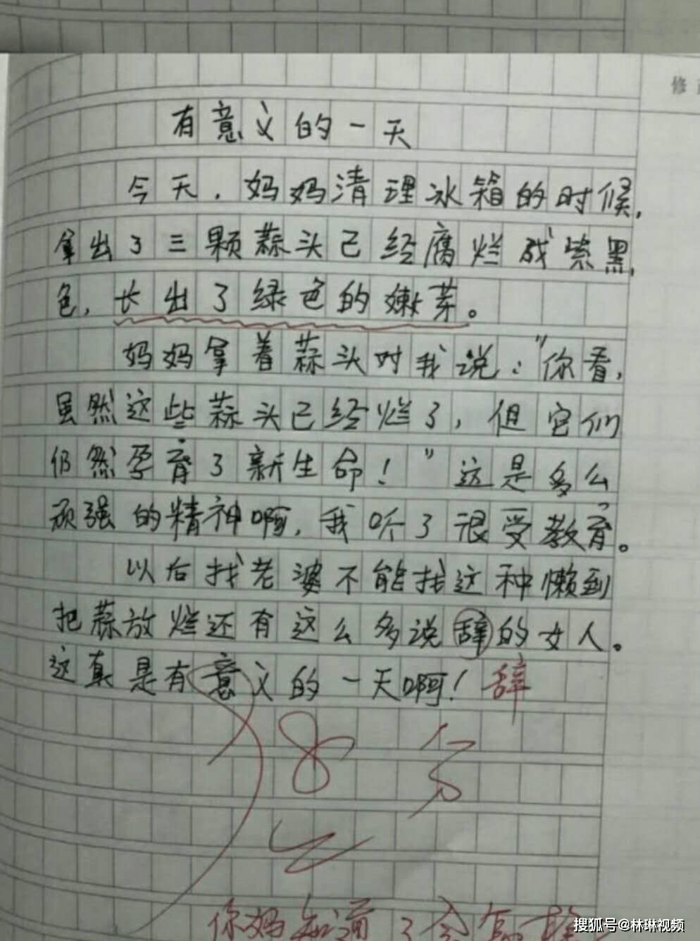 小學生奇葩作文,老師無話可說,家長憋紅了臉,奇葩腦回路讓人佩服,老師