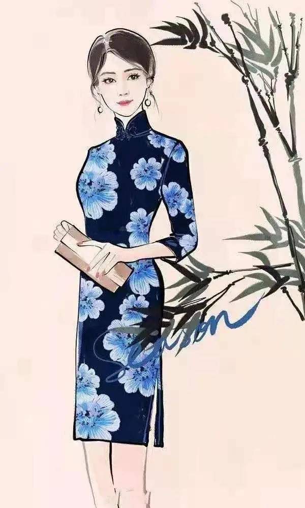 神秘感|设计师笔下的旗袍女子,神态气质同在,高贵优雅之中透露着神秘感