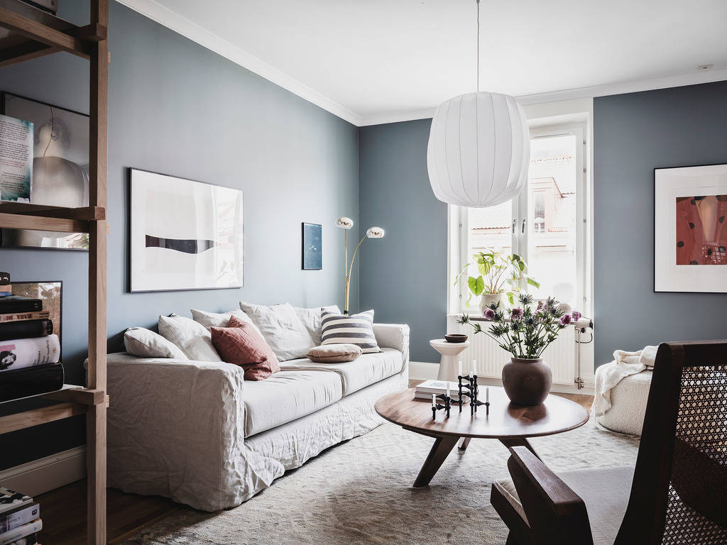 优雅稳重的灰蓝色北欧公寓 舒服的恰到好处