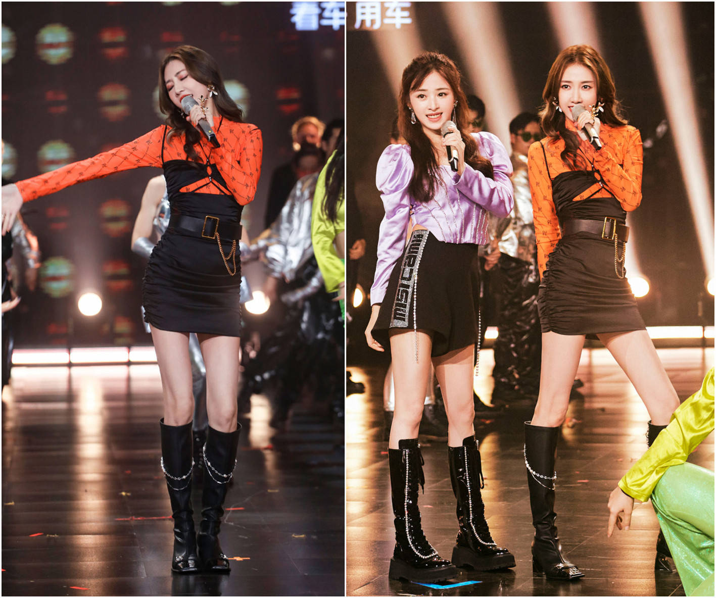 周笔畅|亮相晚会，关晓彤染了一头红发还是乖乖女，周笔畅“露胯裤”抢镜