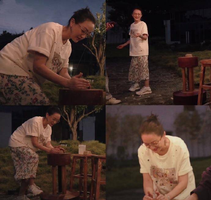 泥巴|46岁周迅越老越漂亮，穿T恤配碎花裙做泥巴，出道29年仍是万人迷
