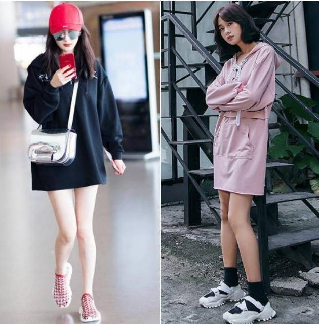 大腿|别穿短卫衣了，今年流行“卫衣裙”，轻松穿出少女感