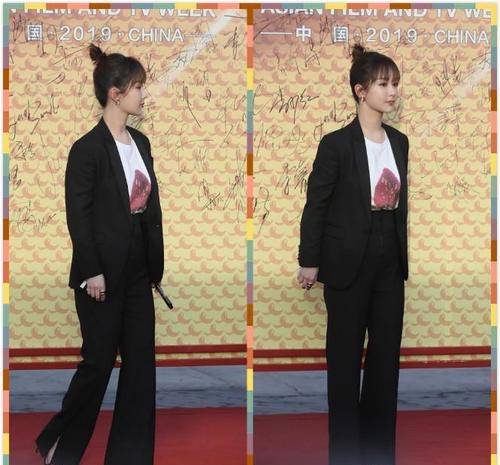 黑色|林允真不会挑裙子，就算杨紫穿的也很简单，但是看着更可靠点